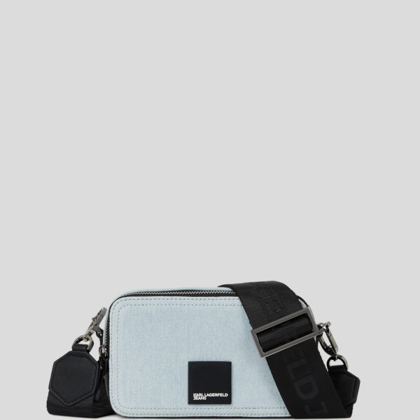 Karl Lagerfeld, Sac Pour Appareil Photo En Denim Avec Logo Carré, Femme, Bleu Clair, Taille: X00