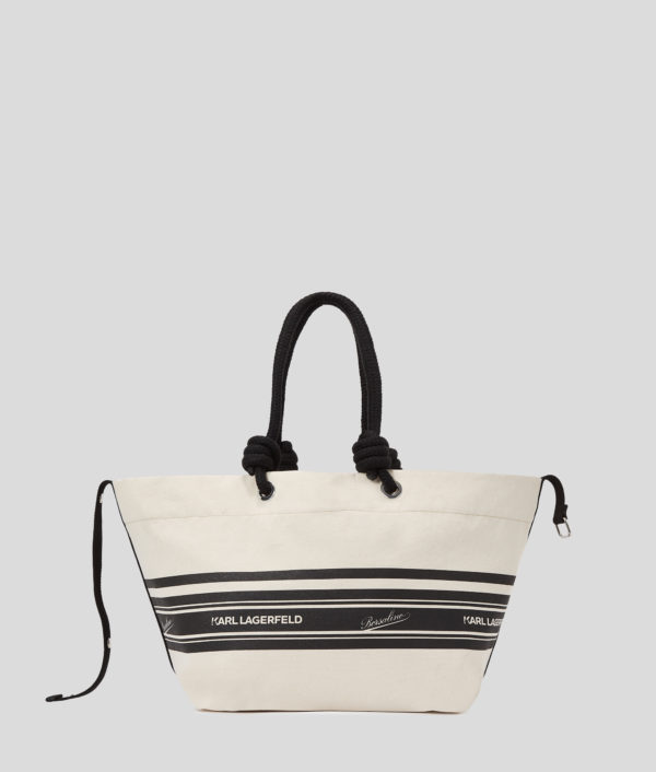 Karl Lagerfeld, Cabas De Plage Kl X Borsalino, Femme, Noir/Naturel, Taille: X00