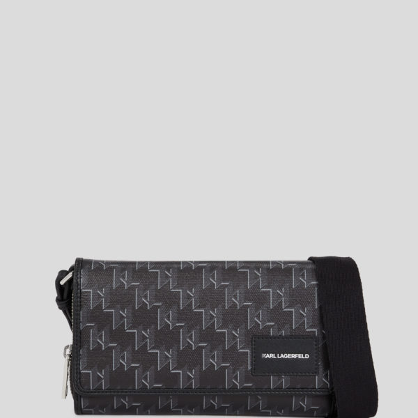Karl Lagerfeld, K/voyage Crossbody Wallet, Femme, Monogramme noir, Taille: X00