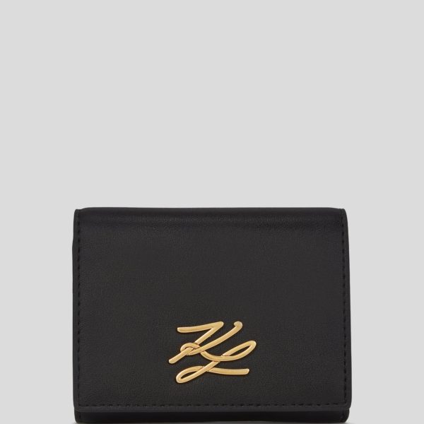 Karl Lagerfeld, Portefeuille À Trois Volets K/autograph, Femme, Noir/Or, Taille: X00