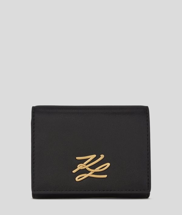 Karl Lagerfeld, Portefeuille À Trois Volets K/autograph, Femme, Noir/Or, Taille: X00