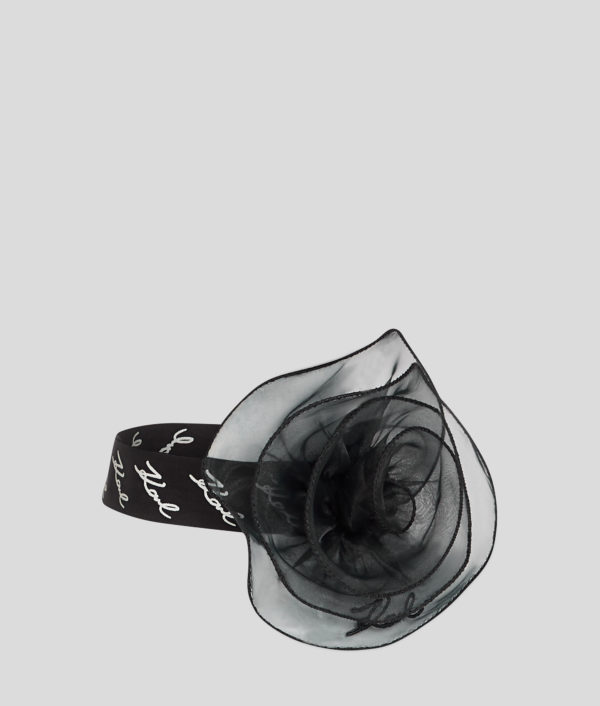Karl Lagerfeld, Collier Ras Du Cou À Fleur Karl Studio, Femme, Noir, Taille: X00