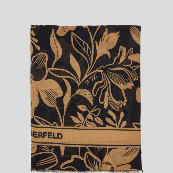 Karl Lagerfeld, Écharpe Imprimé K/essential Façon All-over, Femme, Noir, Taille: X00