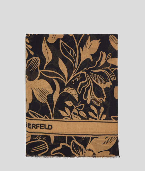 Karl Lagerfeld, Écharpe Imprimé K/essential Façon All-over, Femme, Noir, Taille: X00