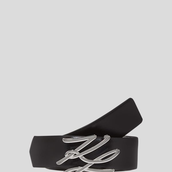 Karl Lagerfeld, Ceinture Reversible K/autograph, Femme, Noir, Taille: X95