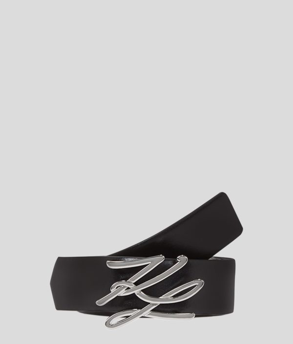 Karl Lagerfeld, Ceinture Reversible K/autograph, Femme, Noir, Taille: X95
