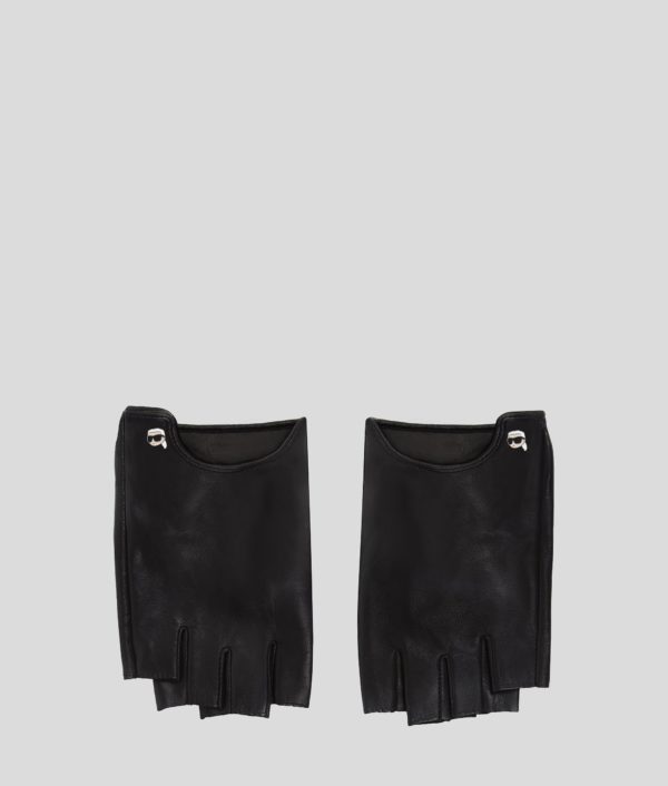 Karl Lagerfeld, Mitaines Ikon Avec Pin's, Femme, Noir, Taille: XS