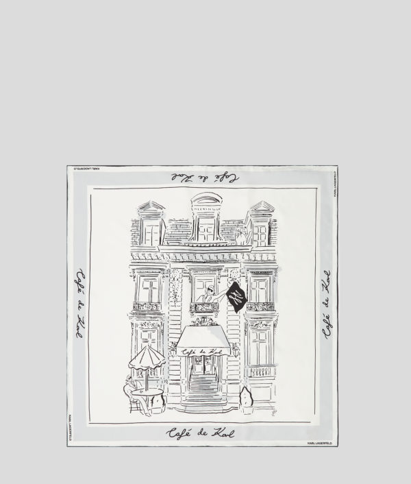 Karl Lagerfeld, Petite Écharpe En Soie Kl X Jorge Parra, Femme, Crème Cannoli, Taille: X00