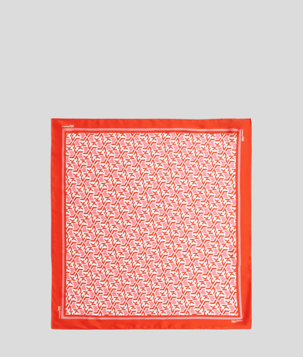 Karl Lagerfeld, Foulard Bandana Monogram, Femme, Monogramme rouge sur toute la surface, Taille: X00