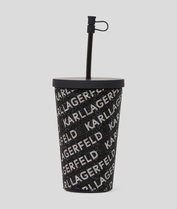 Karl Lagerfeld, Tasse À Emporter Avec Logo Karl En Strass, Femme, Blanc/Noir, Taille: X00