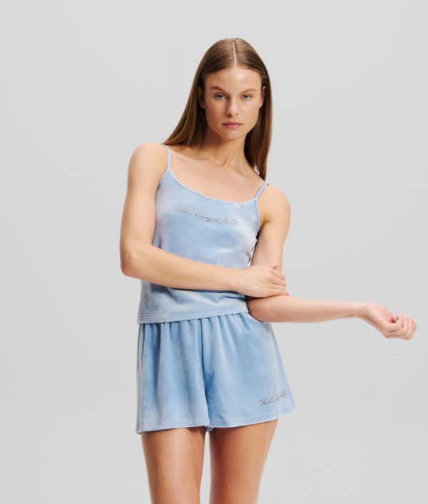 Karl Lagerfeld, Short Molletonné Hotel Karl, Femme, Chambray doux, Taille: XXXL