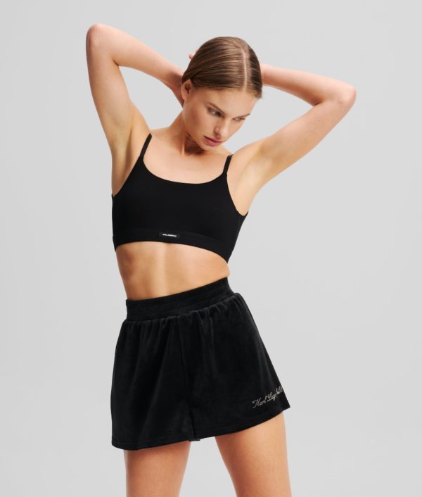 Karl Lagerfeld, Short Molletonné Hotel Karl, Femme, Noir, Taille: XXXL