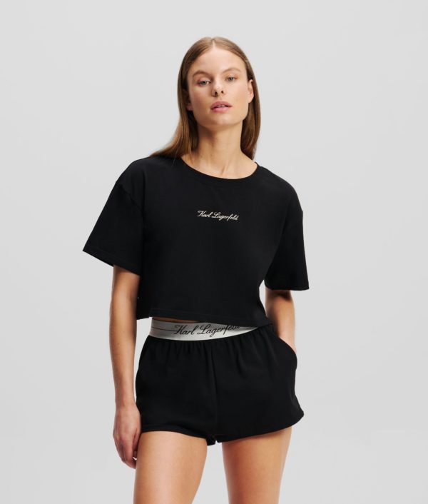 Karl Lagerfeld, Ensemble Pyjama Hotel Karl, Femme, Noir, Taille: XXS