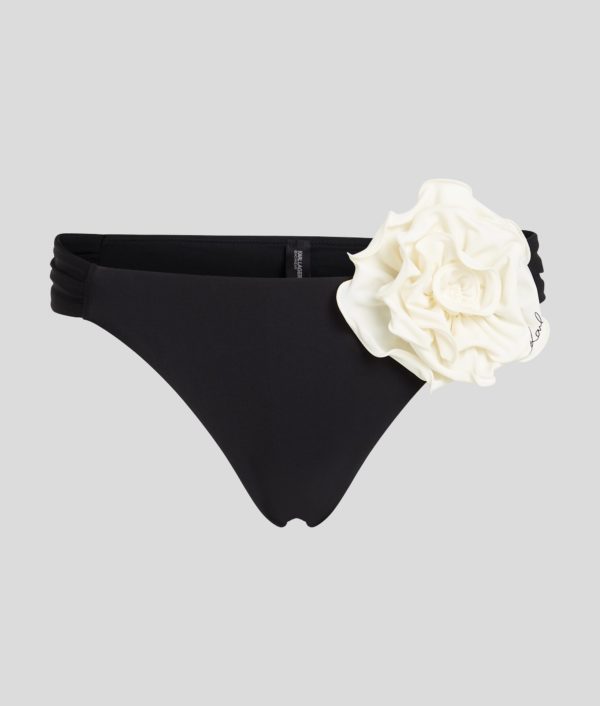 Karl Lagerfeld, Bas De Bikini Floral, Femme, Noir, Taille: XXS