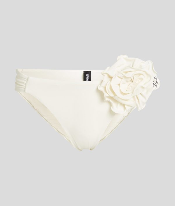 Karl Lagerfeld, Bas De Bikini Floral, Femme, Crème Cannoli, Taille: XXS
