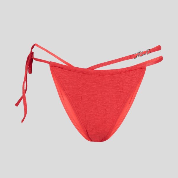 Karl Lagerfeld, Bas De Bikini Tanga Texturé, Femme, Hibiscus, Taille: XXS