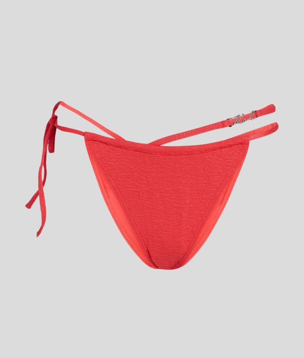 Karl Lagerfeld, Bas De Bikini Tanga Texturé, Femme, Hibiscus, Taille: XXS
