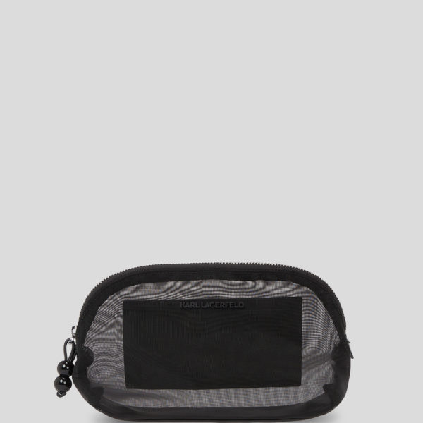 Karl Lagerfeld, Pochette De Plage En Mesh Avec Logo Karl, Femme, Noir, Taille: X00