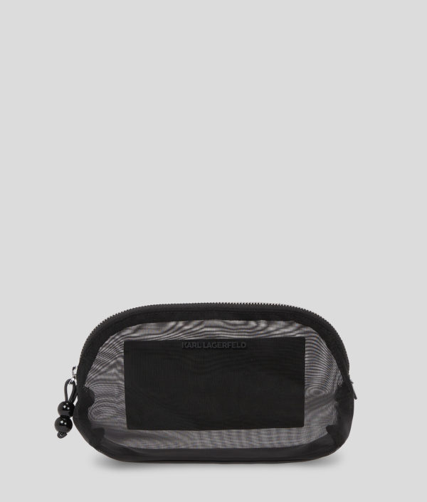 Karl Lagerfeld, Pochette De Plage En Mesh Avec Logo Karl, Femme, Noir, Taille: X00