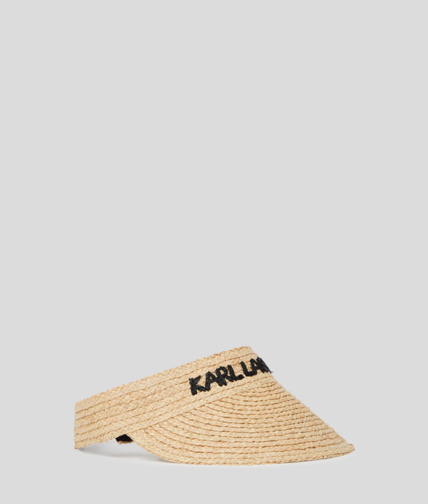 Karl Lagerfeld, Visière De Plage En Raphia Avec Logo Karl, Femme, Naturel, Taille: X00