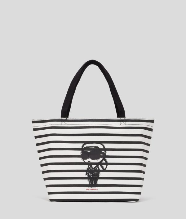 Karl Lagerfeld, Cabas À Rayures Ikon, Femme, Rayure noir-blanc, Taille: X00