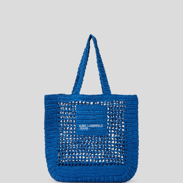 Karl Lagerfeld, Cabas En Raphia, Femme, Bleu KLJ, Taille: X00