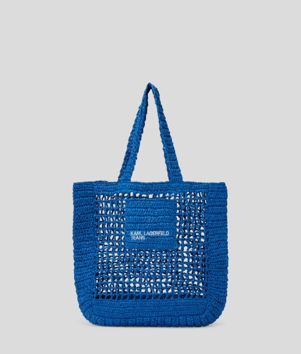 Karl Lagerfeld, Cabas En Raphia, Femme, Bleu KLJ, Taille: X00