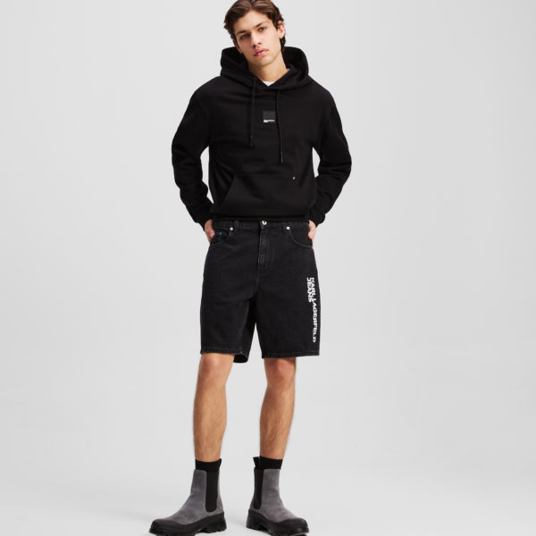 Karl Lagerfeld, Relaxed Denim Shorts, Homme, Noir lavé, Taille: L36