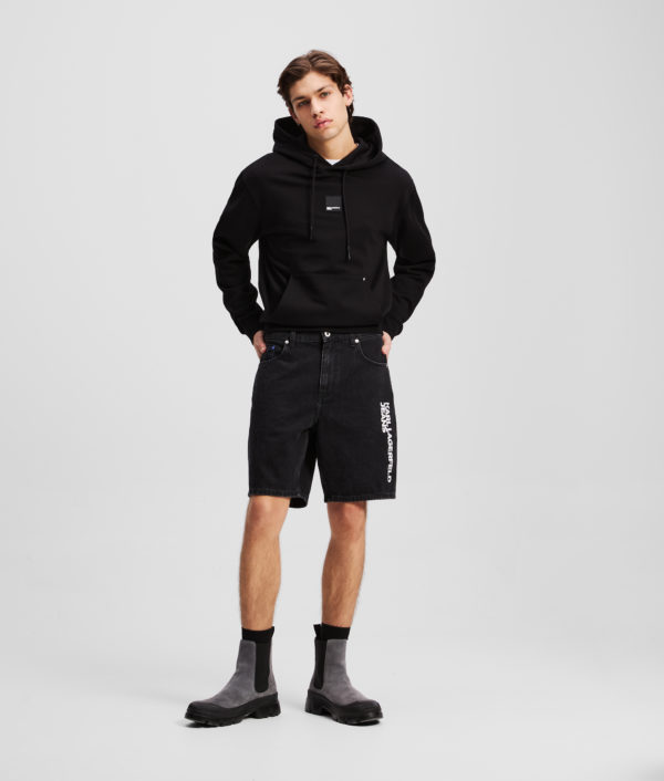 Karl Lagerfeld, Relaxed Denim Shorts, Homme, Noir lavé, Taille: L36