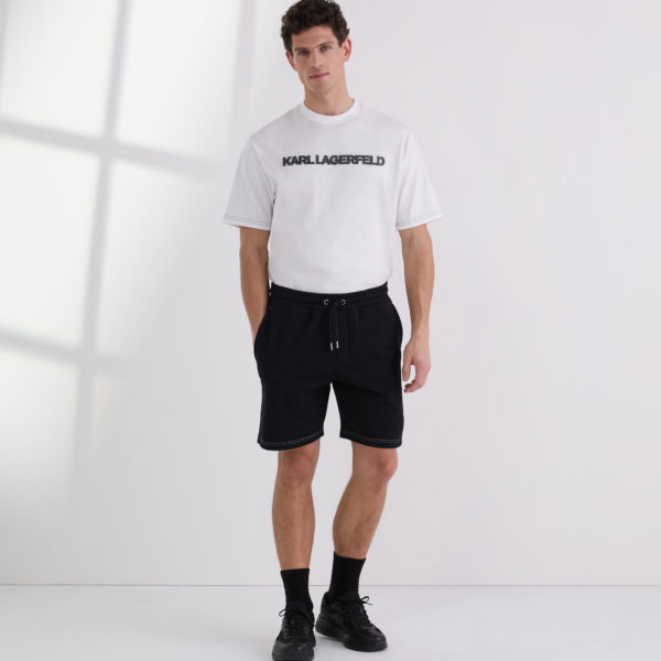 Karl Lagerfeld, Contrast Stitch Shorts, Homme, Noir, Taille: XXXL