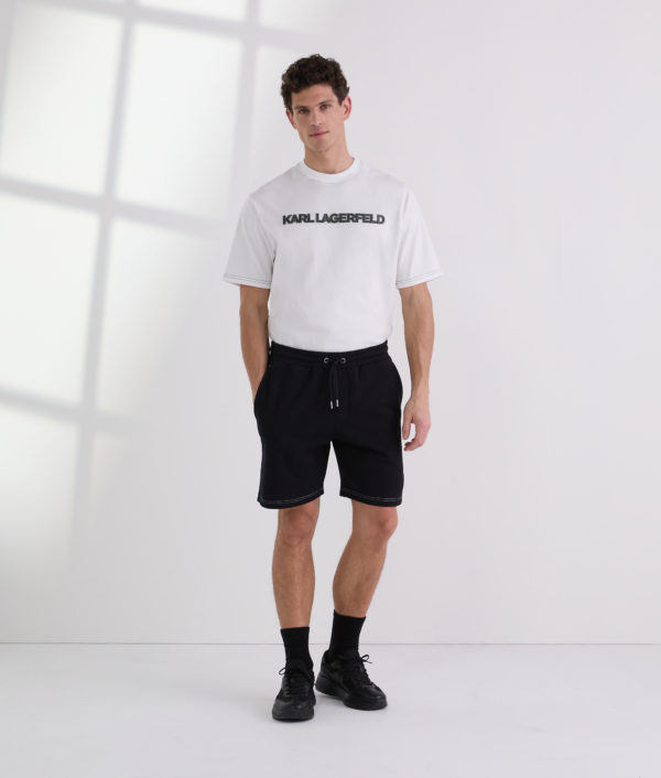 Karl Lagerfeld, Contrast Stitch Shorts, Homme, Noir, Taille: XXXL