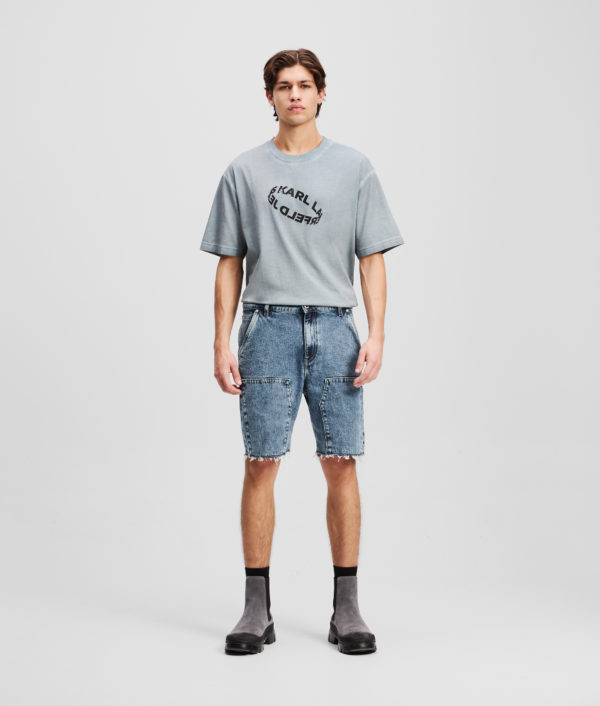Karl Lagerfeld, Carpenter Denim Shorts, Homme, Bleu moyen délavé, Taille: L36