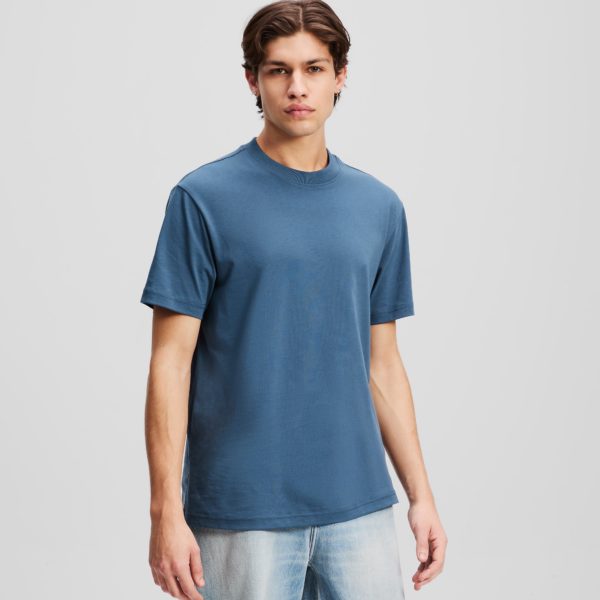 Karl Lagerfeld, Patch Logo T-shirt, Homme, Indigo vintage, Taille: XXXL