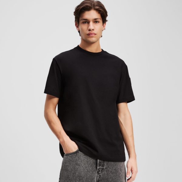 Karl Lagerfeld, Patch Logo T-shirt, Homme, Noir, Taille: XXXL