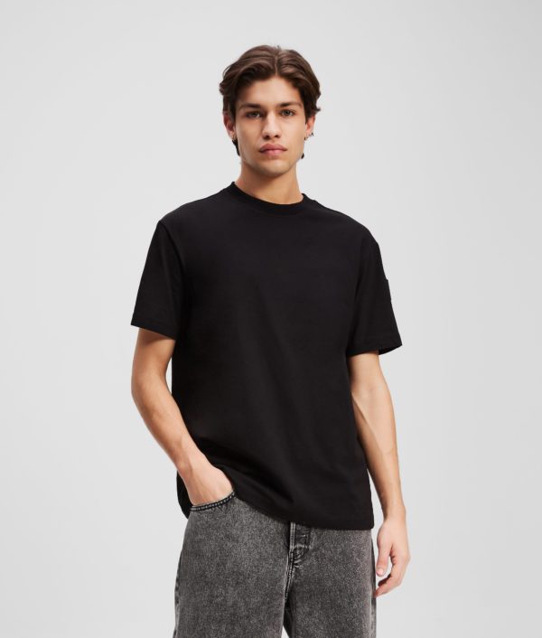Karl Lagerfeld, Patch Logo T-shirt, Homme, Noir, Taille: XXXL