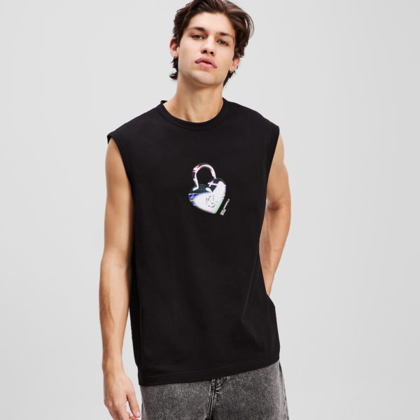 Karl Lagerfeld, Love Unlocked Tank Top, Homme, Noir, Taille: XXXL