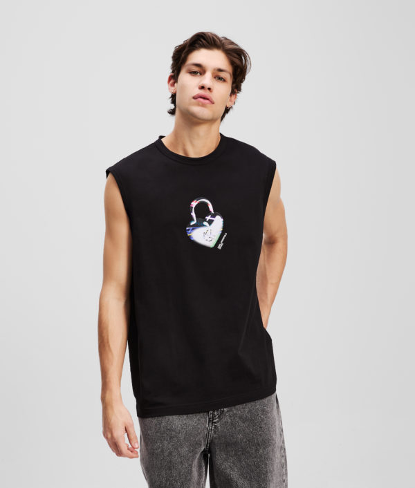 Karl Lagerfeld, Love Unlocked Tank Top, Homme, Noir, Taille: XXXL
