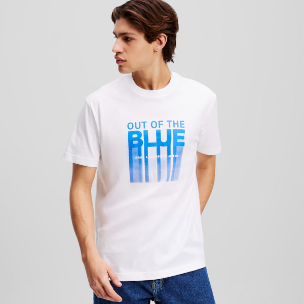 Karl Lagerfeld, Out Of The Blue Graphic T-shirt, Homme, Blanc, Taille: XXXL