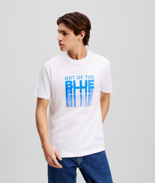 Karl Lagerfeld, Out Of The Blue Graphic T-shirt, Homme, Blanc, Taille: XXXL