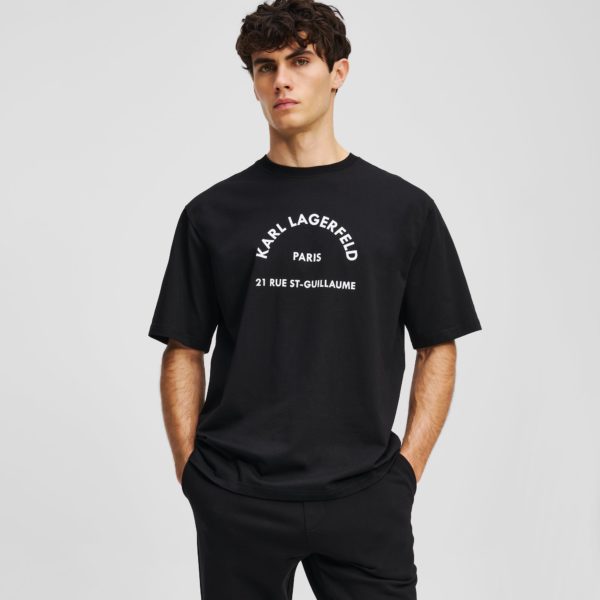 Karl Lagerfeld, Rue St-guillaume T-shirt, Homme, Noir, Taille: XXXL
