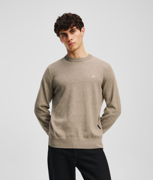 Karl Lagerfeld, Karl Kameo Sweater, Homme, Beige Twill Melange, Taille: XXXL