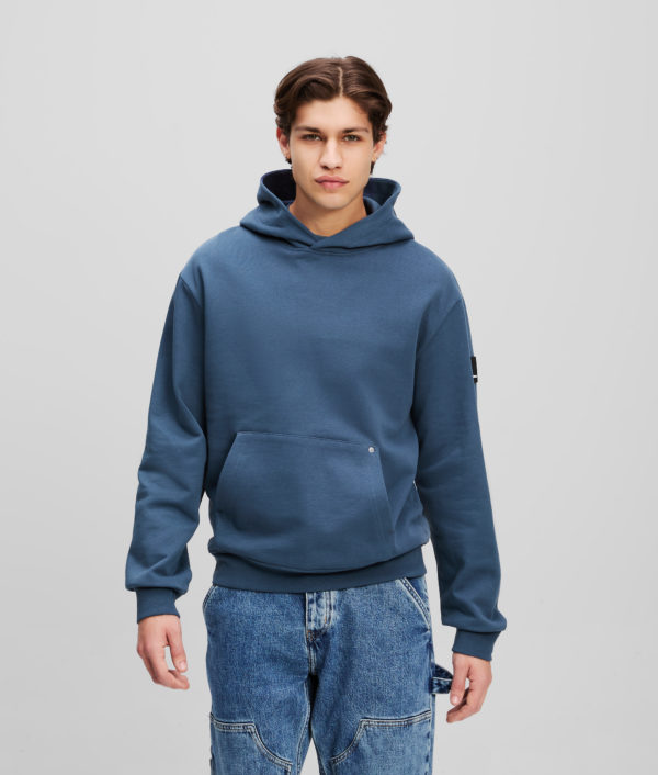 Karl Lagerfeld, Patch Logo Hoodie, Homme, Indigo vintage, Taille: XXXL