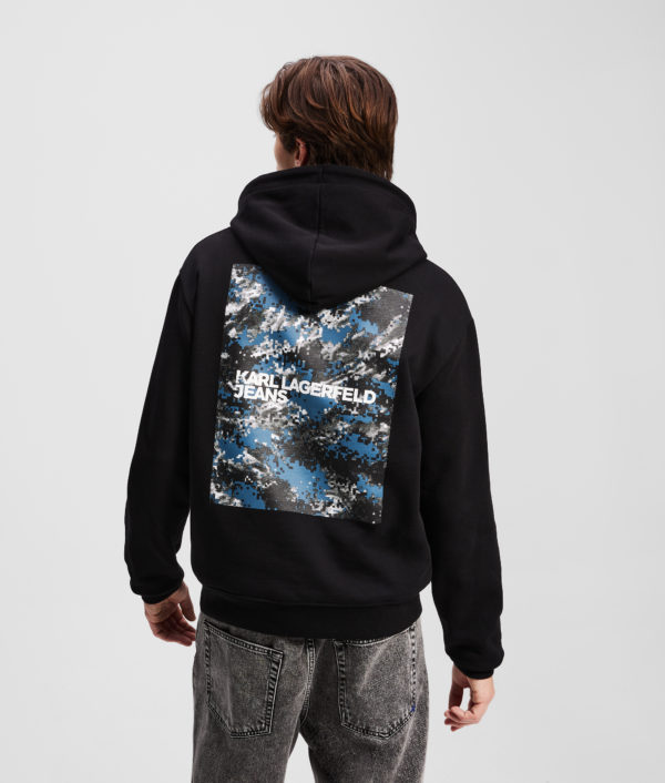 Karl Lagerfeld, Graphic Hoodie, Homme, Noir, Taille: XXXL