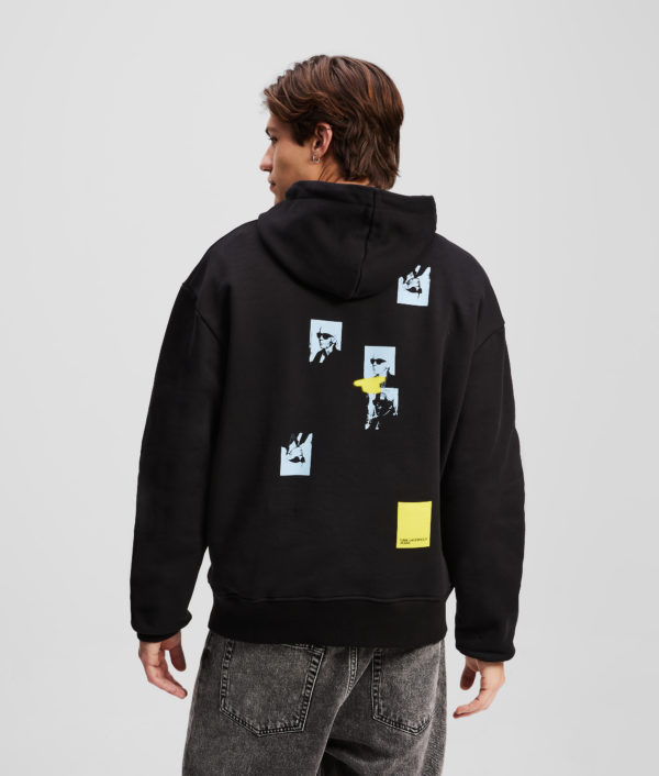 Karl Lagerfeld, Karl Print Hoodie, Homme, Noir, Taille: XXXL