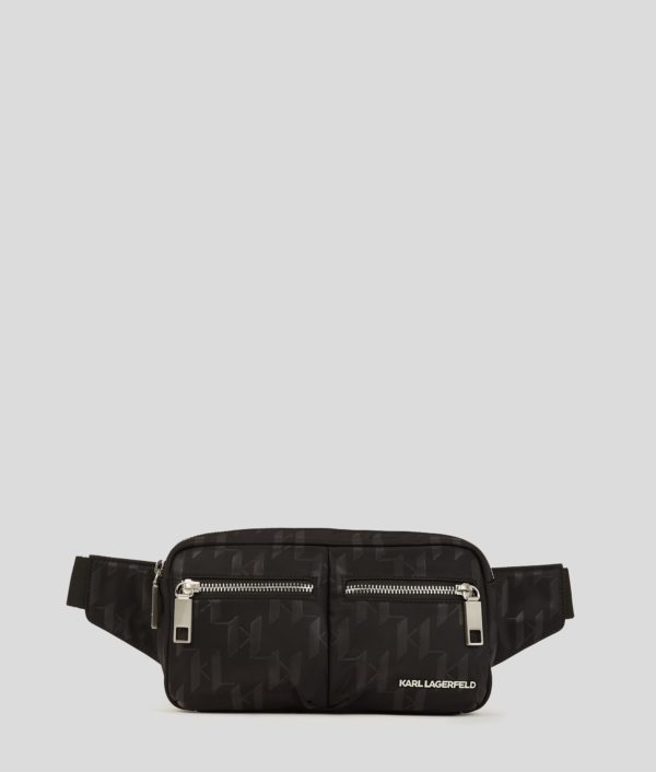 Karl Lagerfeld, K/monogram Belt Bag, Homme, Noir, Taille: X00
