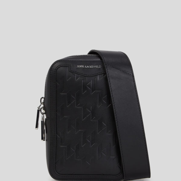 Karl Lagerfeld, K/loom Leather Small Sling Bag, Homme, Noir, Taille: X00