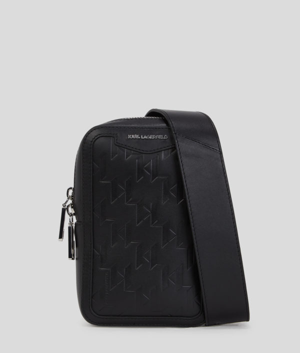 Karl Lagerfeld, K/loom Leather Small Sling Bag, Homme, Noir, Taille: X00