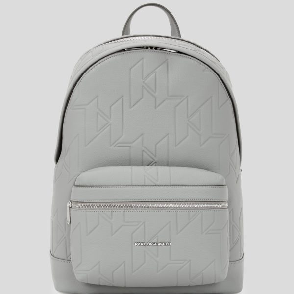 Karl Lagerfeld, K/urban Monogram Backpack, Homme, Gris Mirage, Taille: X00