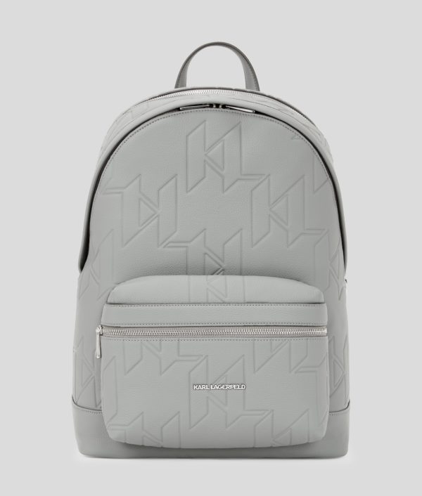 Karl Lagerfeld, K/urban Monogram Backpack, Homme, Gris Mirage, Taille: X00