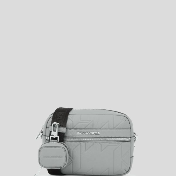 Karl Lagerfeld, K/urban Monogram Camera Bag, Homme, Gris Mirage, Taille: X00